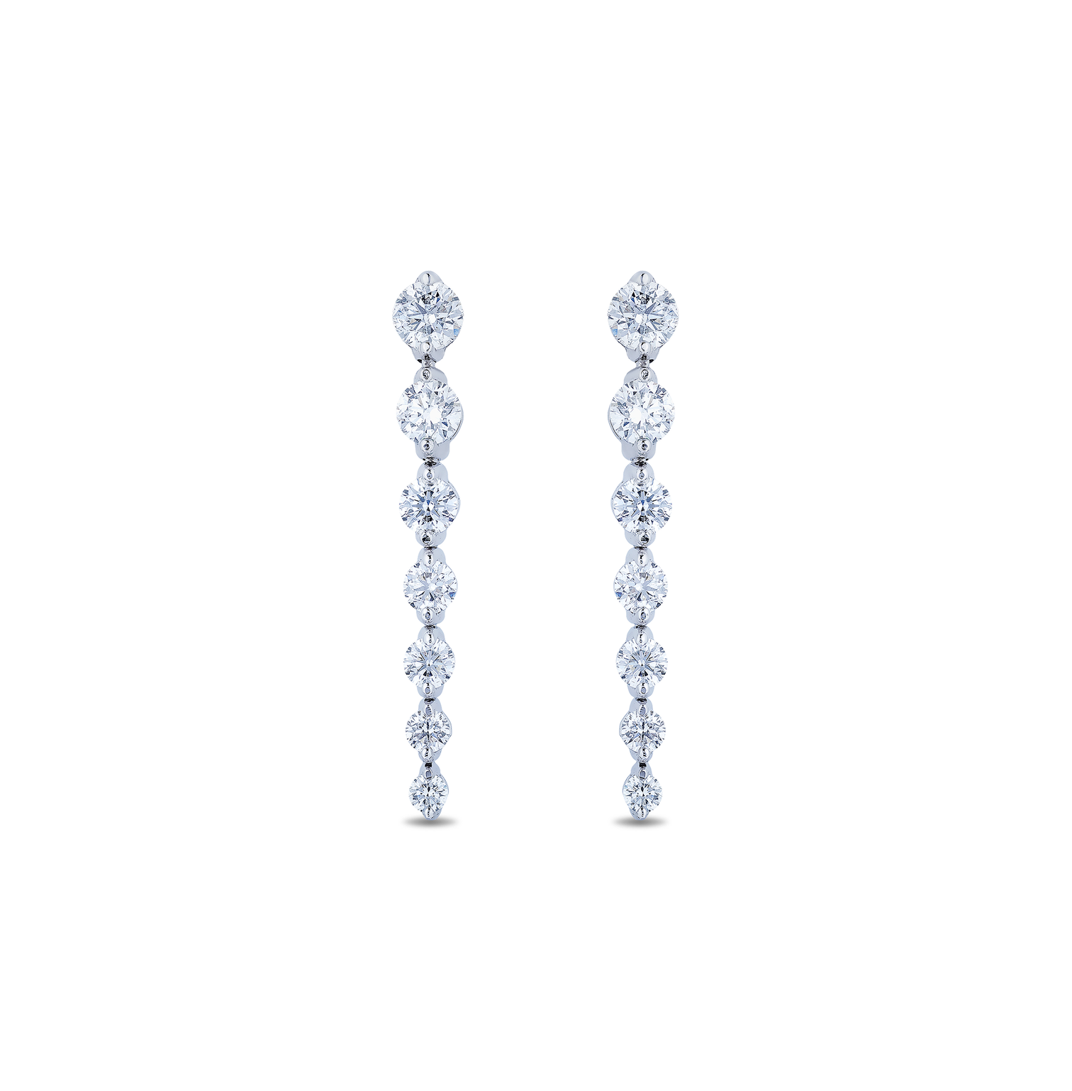 Sabel Collection White Gold Graduated Diamond Drop Earrings